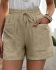 Plus Size Casual Shorts, Women’s Plus Solid High Rise Elastic Drawstring Loose Shorts – PRYCUS MITCHELL INC