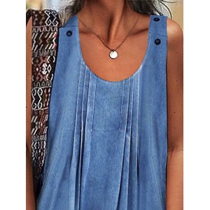 Casual Dress Denim Overall Pinafore Dress Mini Dress Denim Basic Modern Outdoor Daily U Neck Button Pocket Sleeveless Summer Spring 2023 Loose Fit Blue Plain S M L XL 2XL – PRYCUS MITCHELL INC